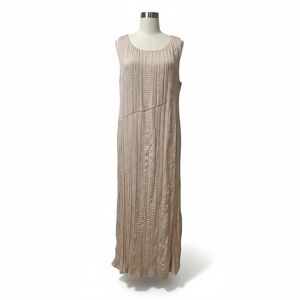 NYE! DKNY Champagne Sleeveless Pleated Midi Dress - Very Art Deco & Glam
